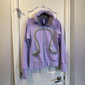 Lululemon Zip-Up Sweater with cowl neck Light Purple Size 10